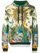 Dolce & Gabbana Tropical King Print Hoodie - Green
