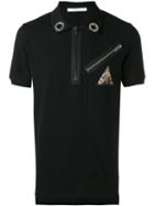 Givenchy Zip Patch Polo Shirt, Men's, Size: Xs, Black, Cotton/polyester