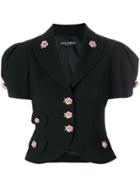 Dolce & Gabbana Rose Embellished Cropped Jacket - Black