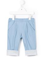 Familiar - Hem Detail Cropped Trousers - Kids - Cotton/polyurethane - 3 Yrs, Blue