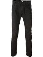 Poème Bohémien Light Distressed Skinny Jeans, Men's, Size: 48, Black, Cotton/spandex/elastane