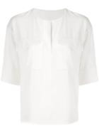 Ballsey Pocket-detail Blouse - White