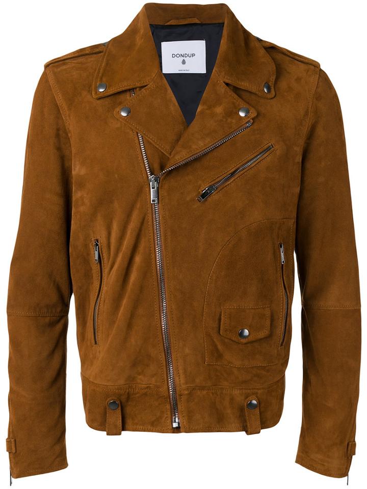 Dondup - Suede Biker Jacket - Men - Goat Suede/viscose - 50, Brown, Goat Suede/viscose