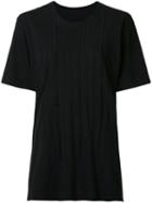 Uma Wang Embroidered Bars T-shirt, Women's, Size: Small, Black, Cotton/linen/flax