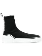 Givenchy Branded Pull-tab Hi-top Sneakers - Black