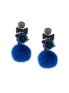 Ranjana Khan Pompom Earrings - Blue