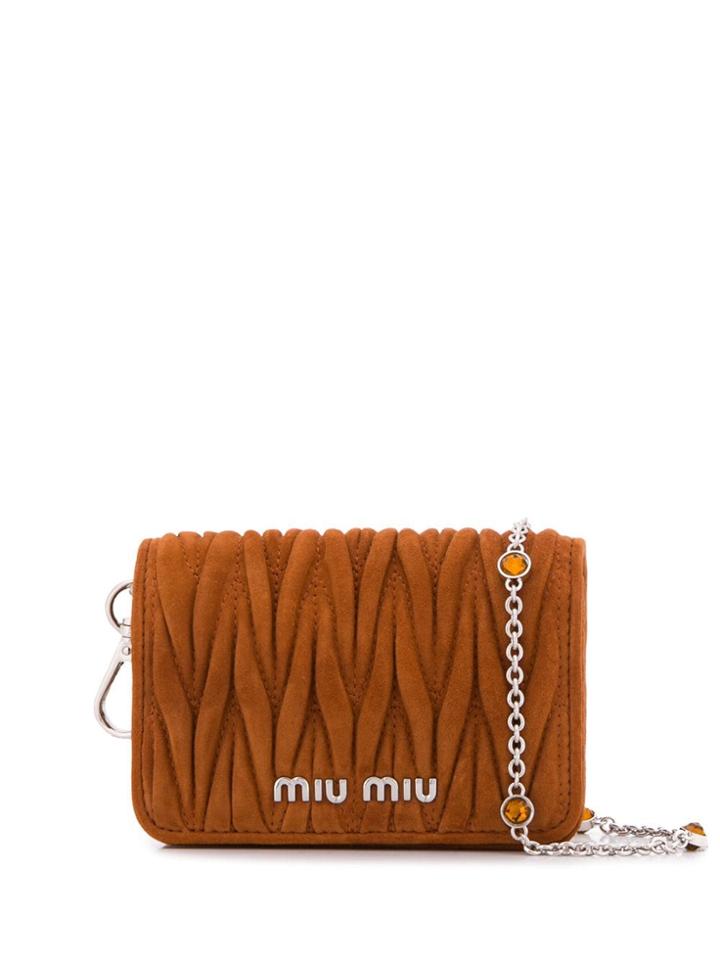 Miu Miu Quilted Crossbody Bag - Brown