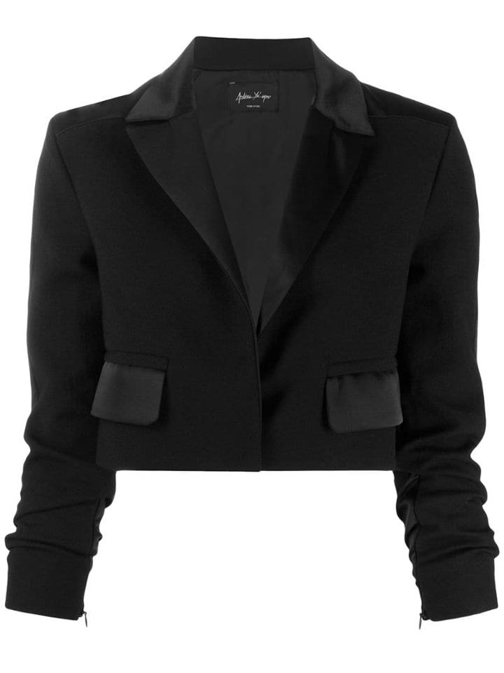 Andrea Ya'aqov Cropped Tailored Blazer - Black