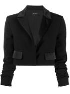 Andrea Ya'aqov Cropped Tailored Blazer - Black