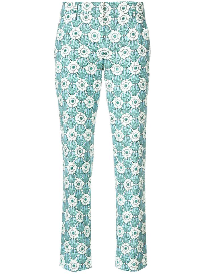 Prada Printed High-waisted Trousers - Blue