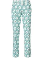 Prada Printed High-waisted Trousers - Blue