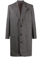 Martine Rose Single-breasted Check Coat - Grey