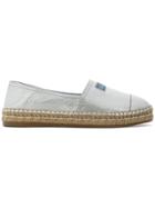 Prada Logo Patch Espadrilles - Metallic