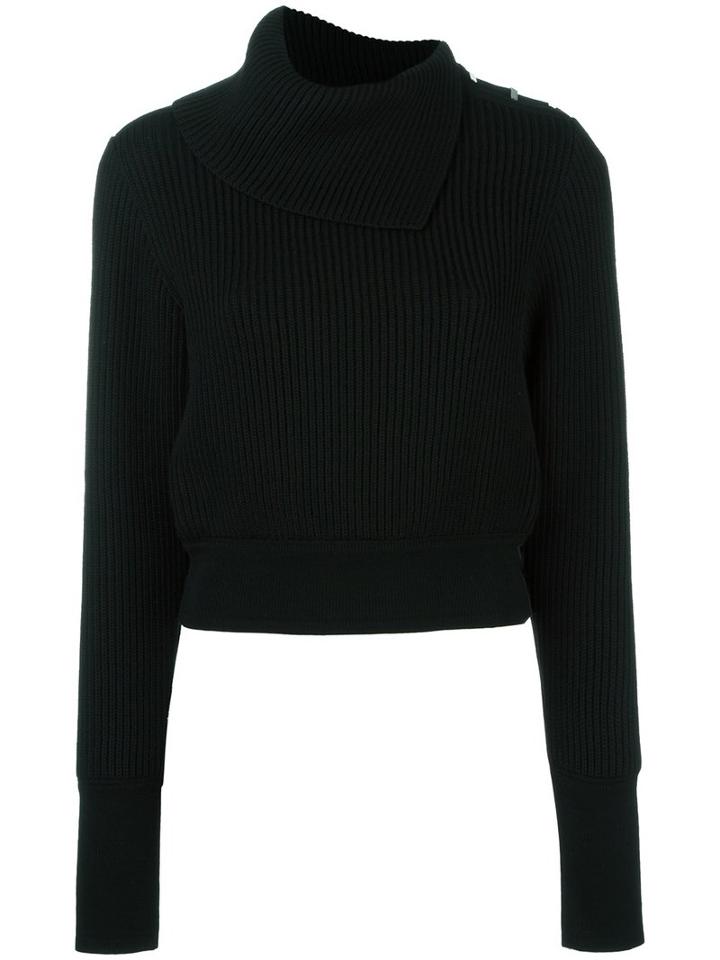 Alaïa Ribbed Roll Neck Jumper, Women's, Size: 38, Black, Wool