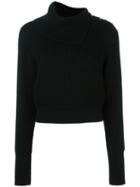 Alaïa Ribbed Roll Neck Jumper, Women's, Size: 38, Black, Wool