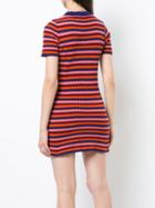 The Elder Statesman Striped Rib Knit Dress - Pink & Purple
