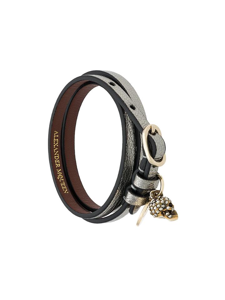 Alexander Mcqueen Double Wrap Bracelet - Metallic