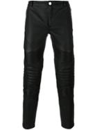 Les Hommes Panelled Biker Trousers, Men's, Size: 52, Black, Leather/viscose