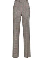 Alexander Mcqueen Checked Wide Leg Trousers - Nude & Neutrals