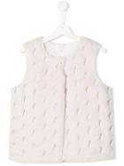 Chloé Kids Teen Horse Embroidered Faux Fur Gilet - White
