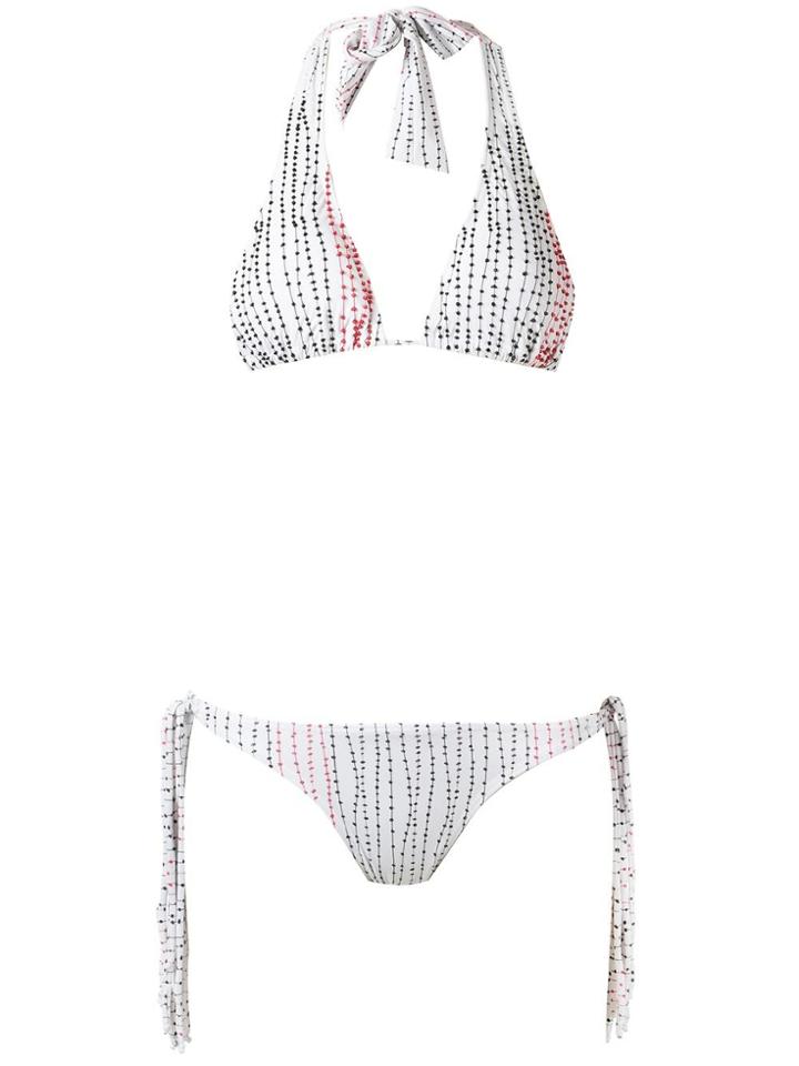 Amir Slama Embroidered Bikini Set - White