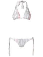 Amir Slama Embroidered Bikini Set - White