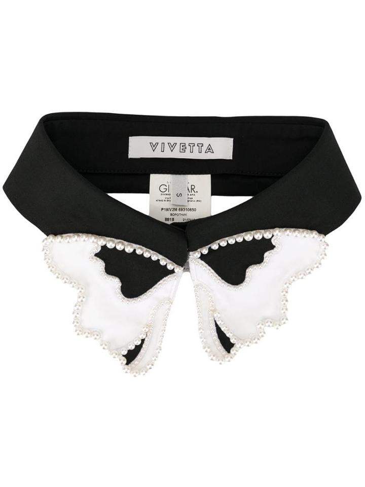 Vivetta Pearl Embellished Collar - Black