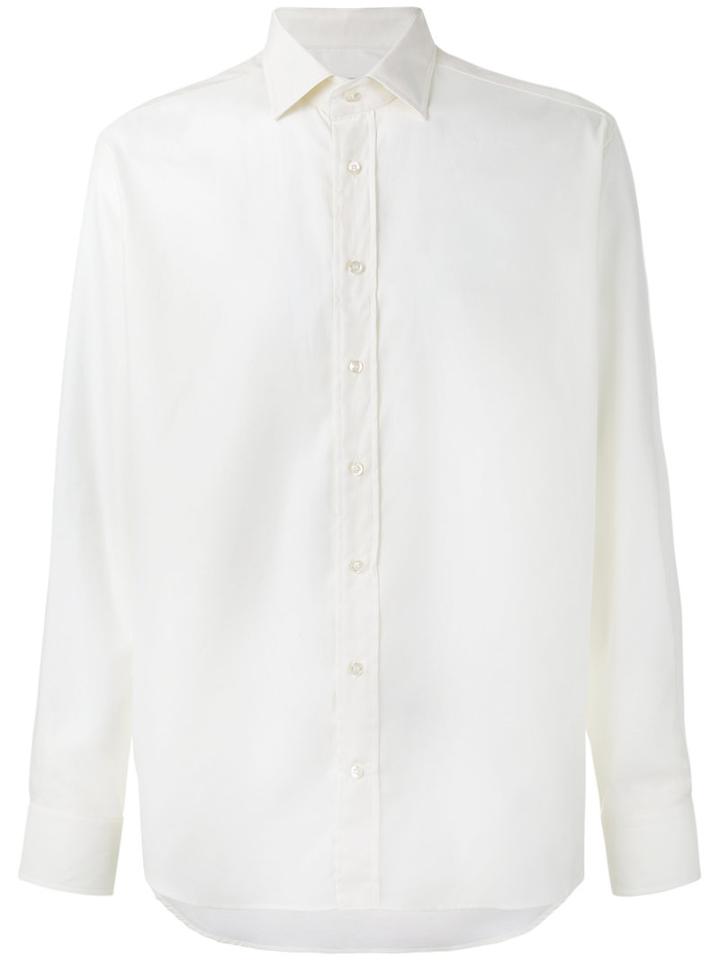 Etro Plain Shirt, Men's, Size: 40, Nude/neutrals, Cotton