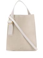 Jil Sander Navy Ring Embellished Tote Bag - Neutrals