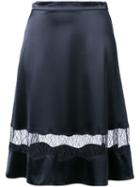 Alexander Wang Lace Panel Skirt, Women's, Size: 4, Black, Silk