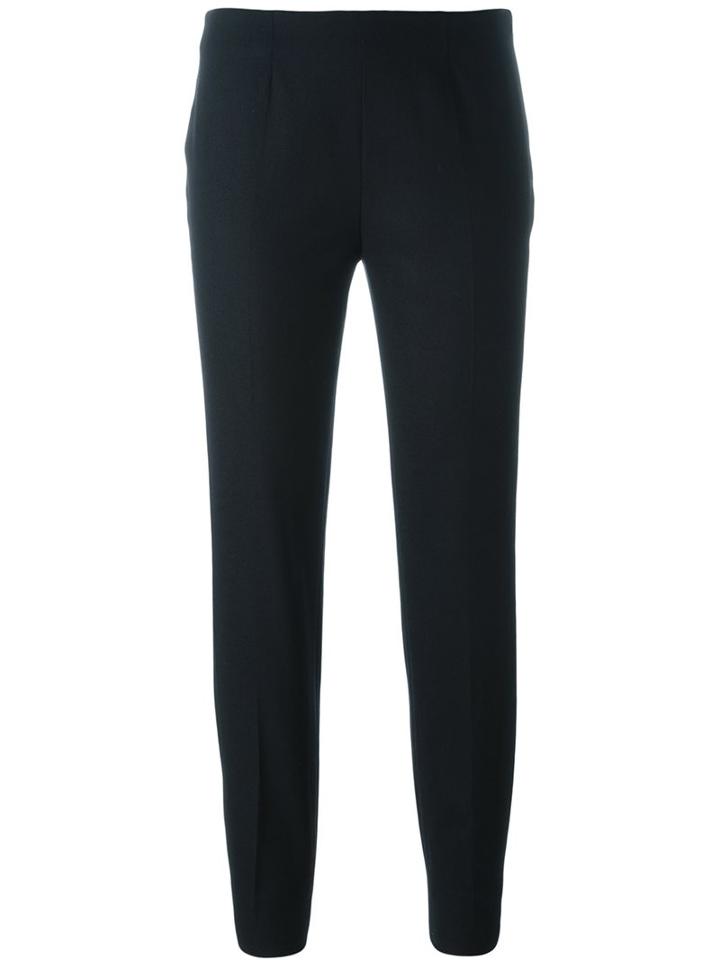 Piazza Sempione Slim-fit Cropped Trousers, Women's, Size: 40, Black, Spandex/elastane/virgin Wool