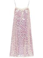 Miu Miu Leopard-print Lamé Dress - Pink