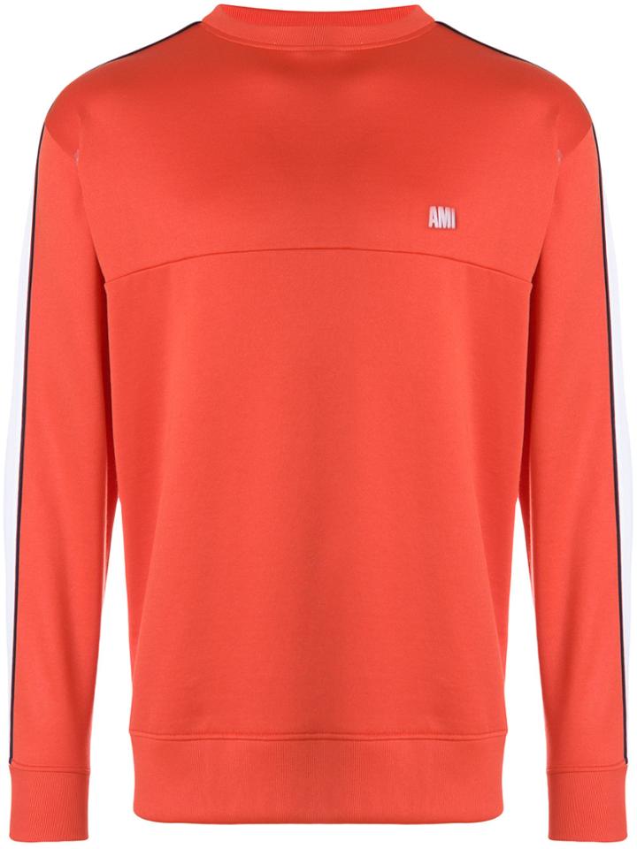 Ami Alexandre Mattiussi Bicolor Crewneck Sweatshirt - Red