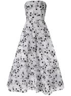 Bambah Embroidered Strapless Gown - Silver