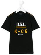 Diesel Kids - Taito Slim T-shirt - Kids - Cotton - 8 Yrs, Black