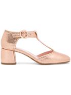 Anna F. Block Heel Pumps - Pink & Purple