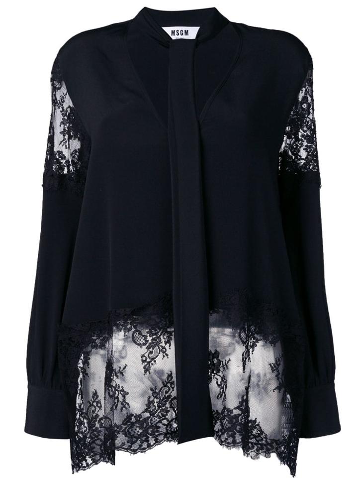 Msgm Black Lace Top