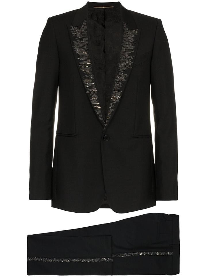 Givenchy Bead Embellished Wool Mohair Blend Tuxedo - Black