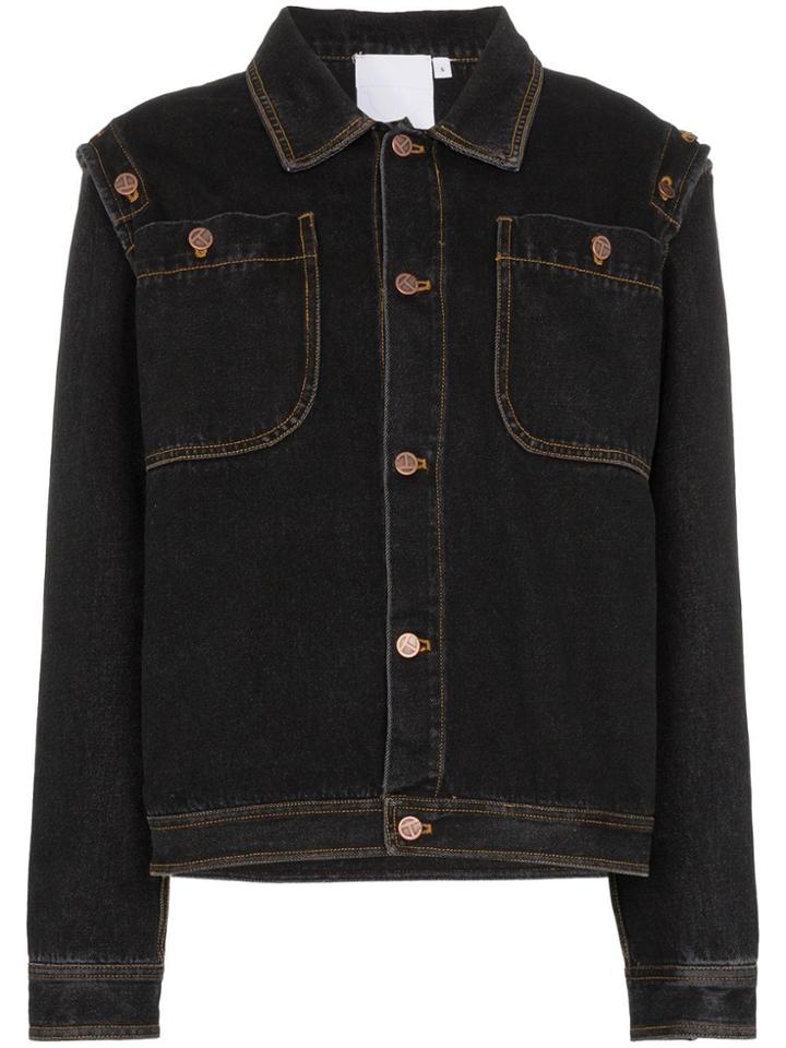 Telfar Detachable Sleeve Denim Jacket - Blue