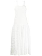 Chanel Vintage Embroidered Bow Midi Dress - White