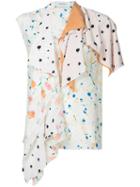 Lemaire - Mixed Print Asymmetric Top - Women - Silk - 38, White, Silk