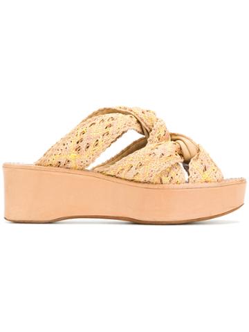 Dries Van Noten Vintage Crisscross Sandals - Nude & Neutrals