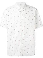 Jil Sander Shortsleeved Floral Print Shirt, Men's, Size: 40, White, Cotton