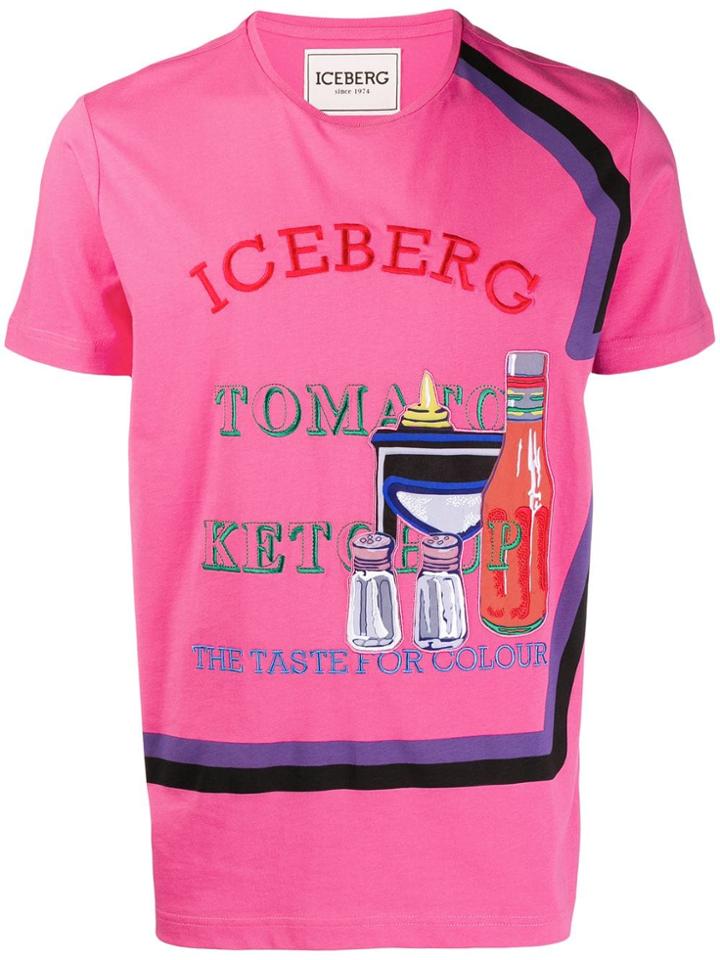 Iceberg Embroidered Crewneck T-shirt - Pink