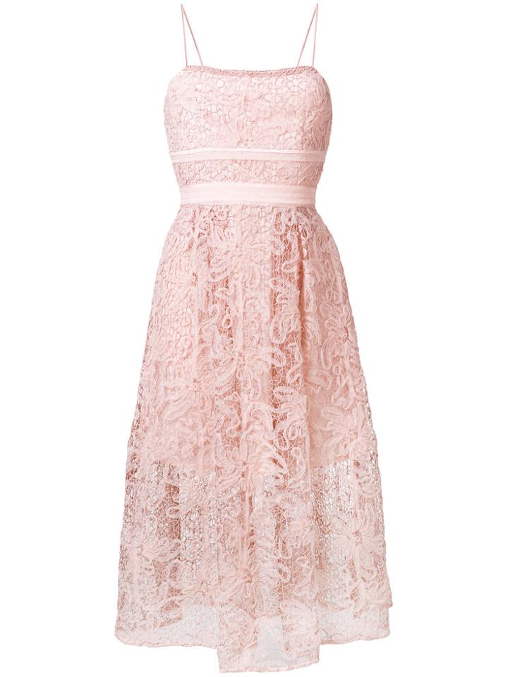 Self-portrait Floral Lace Dress - Pink & Purple