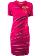 Moschino Trompe L'oeil Logo T-shirt Dress, Women's, Size: 42, Pink/purple, Rayon/polyamide/spandex/elastane/other Fibers