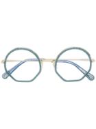 Chloé Eyewear Geometric Round Frame Glasses - Blue