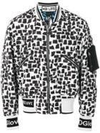 Dolce & Gabbana Abstract Print Bomber Jacket - White