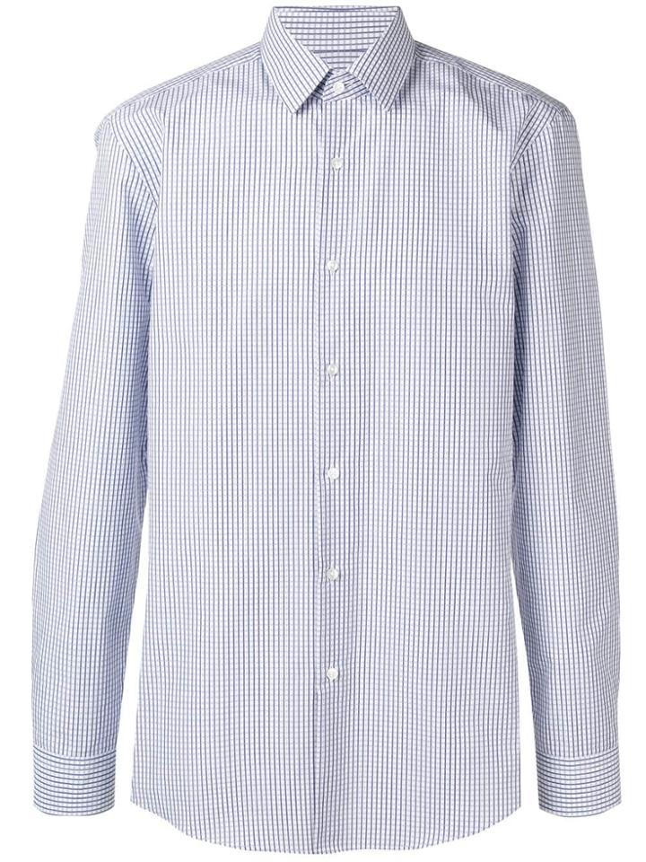 Boss Hugo Boss Checked Pointed Collar Shirt - Blue