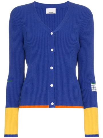 I Am Chen Ribbed Knit Cardigan - Blue